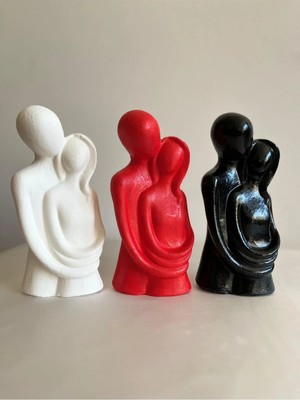 Bernami Düğün Pinterest Sevgili Aşıklar Sarılmış Biblo Dekor Biblo -Siyah Beyaz Kırmızı 3 Lü Set