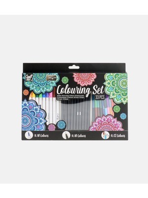 Craft Id Renkli  33 Adet  Profesyonel Kuru, Keçeli, Boyama