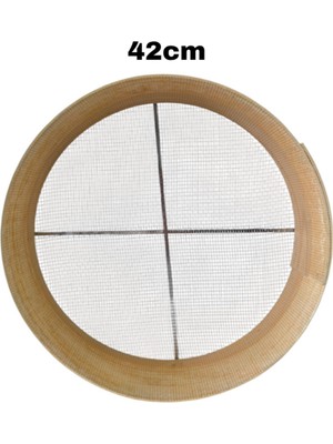 Feyza Design 42CM Ahşap Kalbur Elek, 6 Numara, Çelik Tel, Dayanıklı ve Kullanışlı