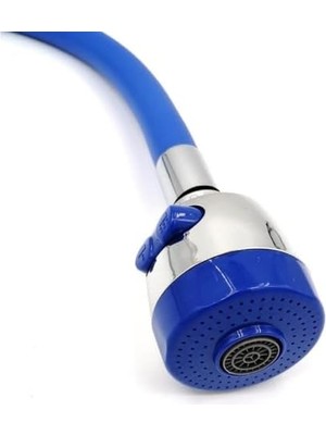 Karokstore Mavi Esnek Musluk Başlığı – 360° Döner, 2 Kademeli Su Akış Ayarlı, Her Musluğa Uyumlu Su Tasarruflu Mutfak Aparatı