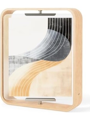 Karokstore Masa Resim Çerçevesi, Iki Taraflı Resim Çerçevesi, 20 x 25 cm Fotoğraflar Için, Ahşap, Doğal