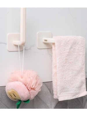 Karokstore Yapışkanlı L Şekilli Çok Amaçlı Askı, Havlu Askısı ve Organizer, Duvara Monte, Pratik ve Dayanıklı Tasarım