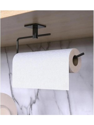 Karokstore Havlu Askısı Siyah Yapışkanlı Lüks Tasarım Solo Peçetelik Havluluk, Solo Peçetelik Havlu Kağıdı Askısı(Kaliteli ve Yapışkanlı)