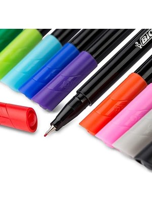 Karokstore Intensity Fineliner Ince Uçlu Keçeli Kalem 20'li Kutu, 20 Canlı Renk, 0.4 Mm. Çizgi Kalınlığı, Metal Korumalı Keçeli Uç
