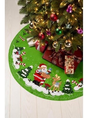 Karokstore Folkart, Bu Şekilde Kuzey Kutbu, Bucilla Keçe Aplike 43" Ağaç Etek Kiti, Kendin Yap Sanatları ve El Sanatları Için Mükemmel, 89744E