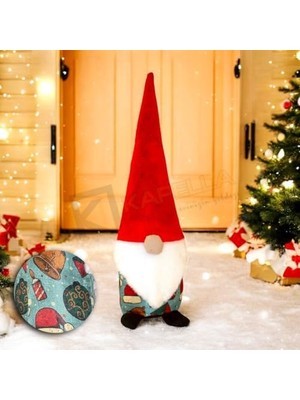 Karokstore Yılbaşı Noel Baba Dekoratif Biblo Noel Baba Şapkası - Çan Desenli