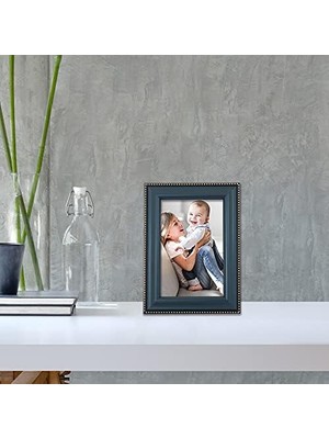 Karokstore Frames Mavi Kaplama 4x6 Resim Çerçevesi - Altın Boncuk Tasarımı