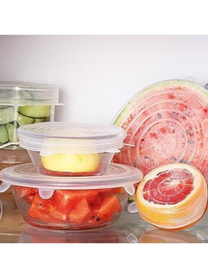 Karokstore Silikon Streç Kapak Seti 6 Adet Kupa Bardak Kavanoz Kase Bonesi 6 Lı Silikon Kapak Seti Bpa Içermez