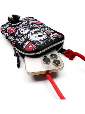 Karokstore Pawlook Cep Telefonu Çantası –dışkı Poşeti, Fermuarlı, Gizli Poşet Gözü, Köpek Gezdirme Için Ideal,skull