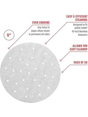 Karokstore Chen Buharlı Kağıtlar, 50 Sayılı, Beyaz, 9 Inç