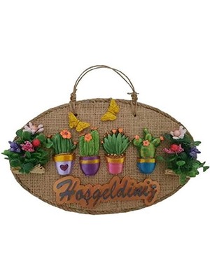 Karokstore Çiçeklerin Büyüsü Hoşgeldiniz Yazılı Kapı Süsü