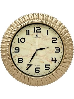 Karokstore BL-1074 Serisi Klasik Kadran Yaprak Desenli Sessiz Akar 30 cm Duvar Saati