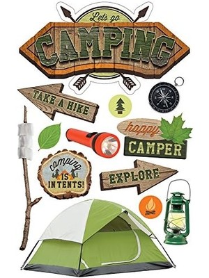 Karokstore Productions STDM-0268E 3D Çıkartma, Kamp (3'lü Paket)