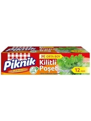 Karokstore Piknik Orta Boy Kilitli Buzdolabı Poşeti 12LI