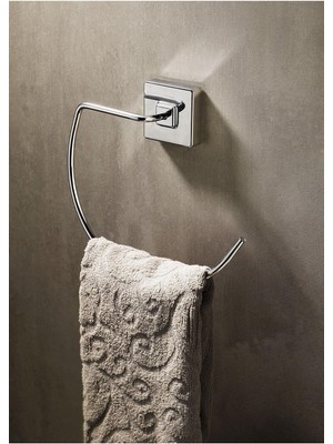 Karokstore Krom Havlu Askılığı - Güçlü Yapışkanlı - Banyo ve Mutfak Için Şık ve Fonksiyonel Tasarım Krom
