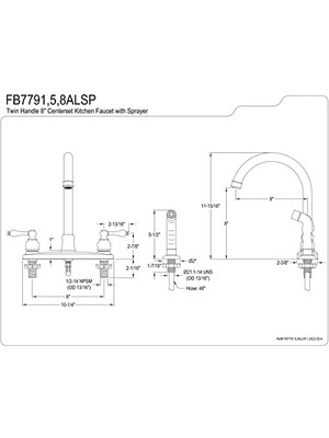 Karokstore FB7795ALSP Victorian 8 " Mutfak Bataryası, Yağ Ovuşturdu Bronz