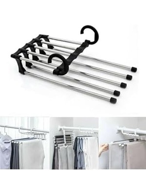 Karokstore Hareketli Katlanabilir Askı Dolap Içi Kumaş Kot Pantolon Askısı 5 In 1 Eşarp Askılığı Çoklu Askılık