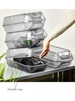 Karokstore Life 5 Adet Füme Erkek Kadın Ayakkabı Kutusu MIT1020