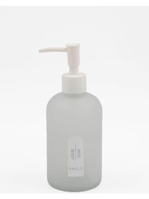 Karokstore Envy Premium Banyo Seti - Gri Cam - Sıvı Sabunluk ve Diş Fırçalık - 420CC Beyaz Pompalı - Banyo