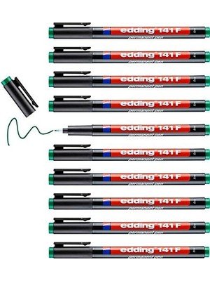 Karokstore 141 F Permanent Kalem - Asetat Kalemi Yeşil - 10 Kalem - 0,6 mm Yuvarlak Uç