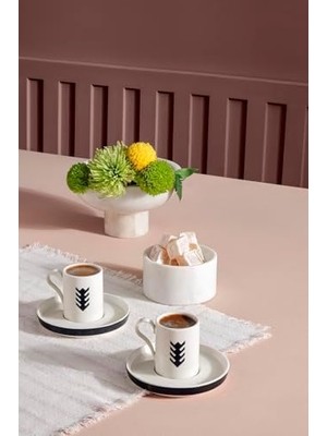 Karokstore Porselen Desire 4 Parça 2 Kişilik Kahve Takımı Ölümsüzlük Sembolü