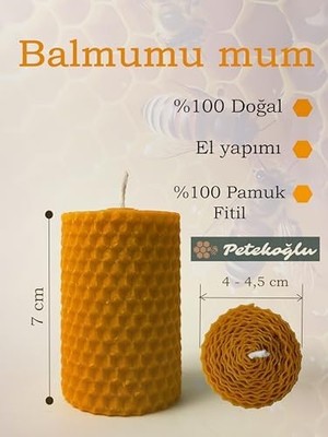 Karokstore Mum Dekoratif Hediye Kutusu 4 Lü Set Doğal Petek Beeswax Candle Bal Kabağı (Jüt Kumaş)