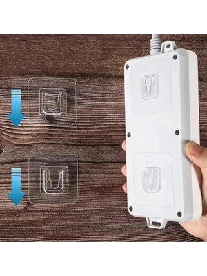 Karokstore Duvar Mobilya Askı Çift Taraflı Yapışkanlı Geçmeli Klips Şeffaf Duvar Kancası, Iz Bırakmayan Sabitleme Askısı, Ev ve Ofis Organizer 5 Çift