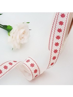 Karokstore Pamuk Şerit, Çiçek, 1.5 cm 2 Metre Natürel