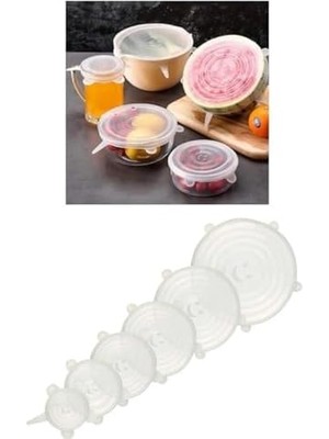 Karokstore 6 Boy Gıda Koruyucu Silikon Kapak Seti - Esnek ve Yeniden Kullanılabilir Saklama Kapakları