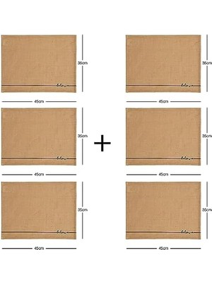 Karokstore 6'lı Jüt Amerikan Servis Seti 45 x 35 cm