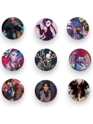 Karokstore 9 Adet Arcane Jinx Temalı Rozet 44 Mm, 684984684918564