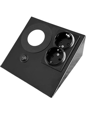 Karokstore Çiftli Dikey Tezgah Altı Siyah Priz Gövde Panel Spot Beyaz Işık ERVANM254