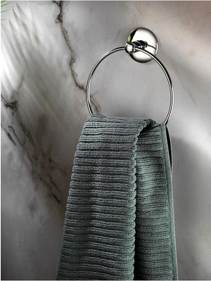 Karokstore Krom Kaplama Yuvarlak Halka Banyo -Mutfak Havlu Askılığı S-102