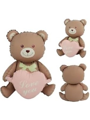 Karokstore Retro Oturan Kalpli Ayi Folyo Balon, Pembe