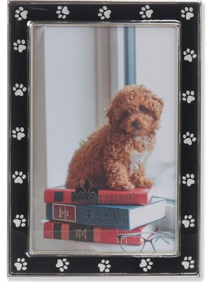 Karokstore 4x6 Gümüş Metal ve Siyah Resim Çerçevesi, Pençe Baskı Tasarımı