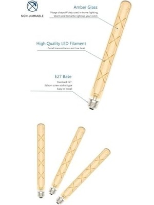 Karokstore Neo Rustik LED Ampul, x Tasarımlı, Dekoratif Aydınlatma, Enerji Tasarruflu (2, T300-8 Watt)