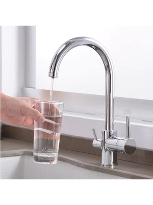 Karokstore Venita Arıtma Çıkışlı Mutfak Evye Bataryası 3 Yollu Batarya