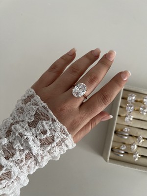 Busradan Design Özel Seri Markiz Kesim Oval Model Ayarlanabilir Yüzük