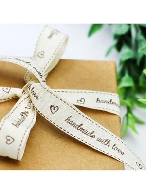 Karokstore Pamuk Şerit, Handmade, 1.5 cm 2 Metre Natürel