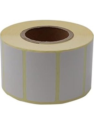 Karokstore Kuşe Etiket 45MM x 25MM Ruloda 1000 Adet 40MM Çapında Baskısız Barkod Yazıcı Etiketi