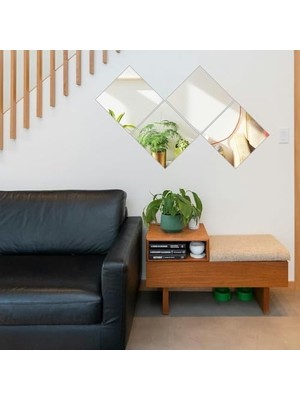 Karokstore 2 Adet Kendinden Yapışkanlı Akrilik Pleksi Ayna, Esnek Dekoratif Duvar Aynası, Kırılmaz, Hafif, Kolay Montajlı Modern Süsleme, Ev, Ofis, Banyo ve Çocuk Odası Için Gümüş, 30X30 cm