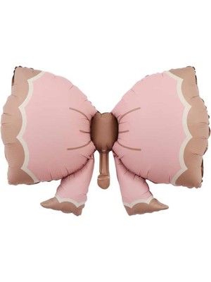 Karokstore Retro Fiyonk Pastel Folyo Balon Büyük Boy Pembe 91-60 cm