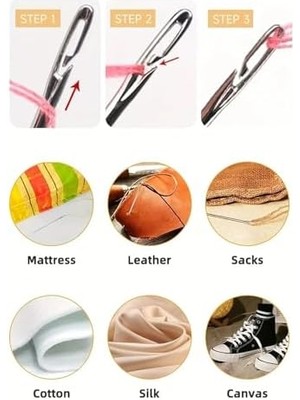 Karokstore 12 Adet Kolay Iplik Geçirilen Iğne Seti Pratik Dikiş ve Nakış Için Kullanışlı Iğne Kiti