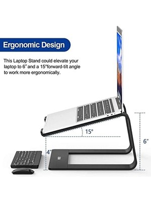 Karokstore M5 Alüminyum Ergonomik Katlanır Bilgisayar Standı Bilgisayar Yükseltici 10 –17 Inç