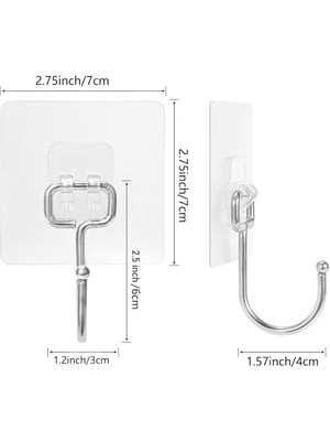 Karokstore Banyo Için Krom Güçlü Yapışkan Kancalar Yapışkanlı Askılar Mutfak Ev Ofis Için Duvar Askıları (2 Adet Gönderilmektedir)