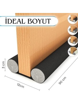 Karokstore Kapı Altı Rüzgar Önleyici, Isı Yalıtım Süngeri, Kapı Altı Sızdırmaz Bant, Eşik Altlığı, Kapı Stoperi, Cereyan Önleyici, Yakıt Tasarrufu (Siyah)