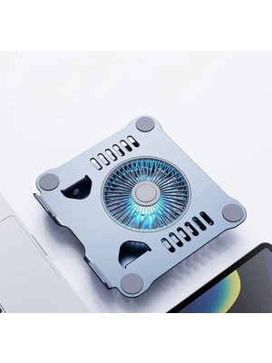 Karokstore Ht-02 Metal Laptop Standı Yükseklik Ayarlı Fanlı Premium Serisi Notebook Tutucu Alüminyum Yükseltici 10-17 Inch