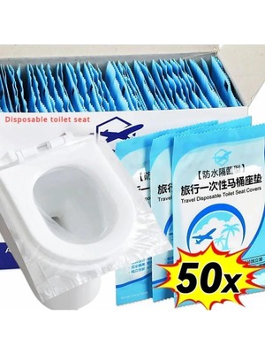 Karokstore 50 Adet Tek Kullanımlık Klozet Örtüsü Klozet Poşeti Klozet Kapak Örtüsü Dispenseri