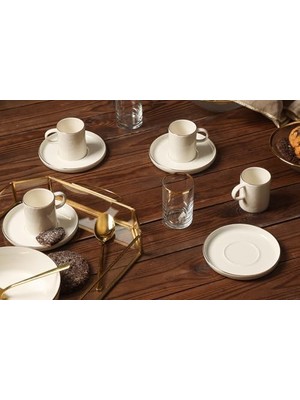 Karokstore Illusion Altın Yaldız 4 Kişilik Kahve Takımı 85CC