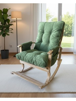 Er-Ge Ticaret Padişah Ahşap Sallanan Sandalye, Tv Koltuğu, Emzirme Koltuğu, Dinlenme Koltuğu, Baba Koltuğu